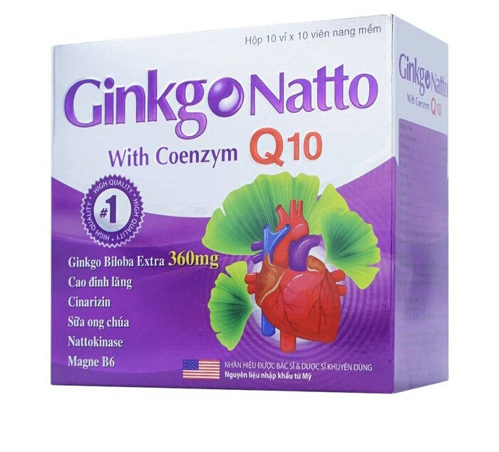 [HCM]GINKGO NATTO Q10 360MG BỔ NÃO TĂNG CƯỞNG TRÍ NHỚ HỘP 100V