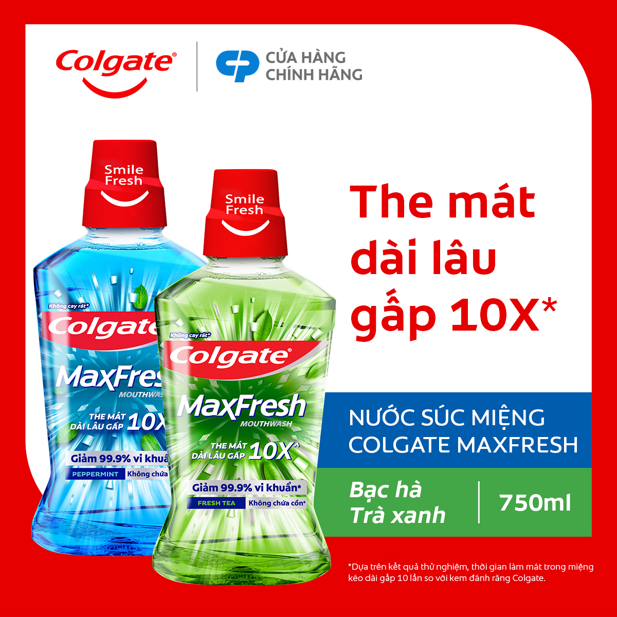   MỚI  Nước súc miệng Colgate Maxfresh the mát dài lâu gấp 10X - diệt 99,9% vi khuẩn 