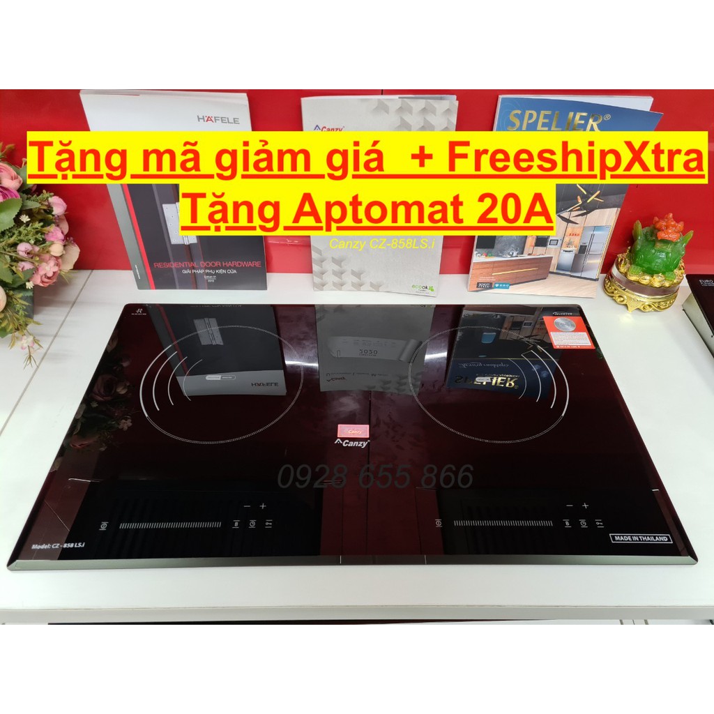 Bếp từ đôi canzy cz 858ls.i ✅nhập khẩu thái lan, ?inverter, 9 cấp độ điều chỉnh, bảng mạch, mâm từ châu âu