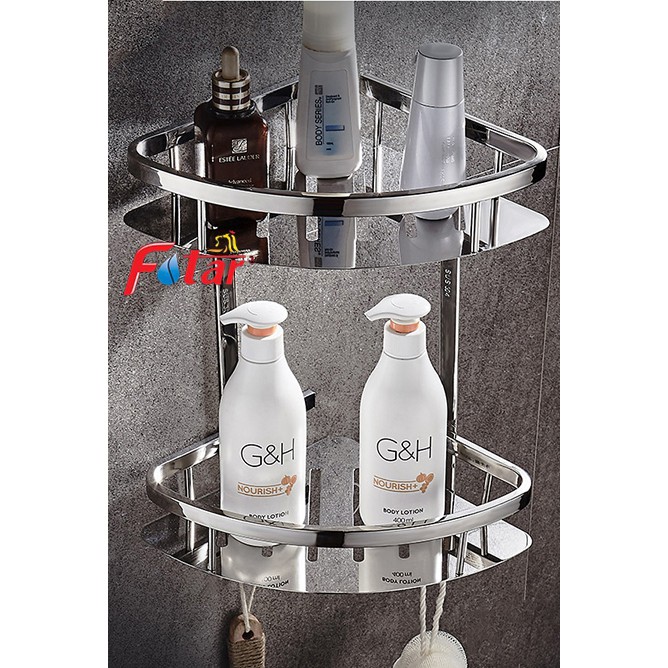 Kệ góc nhà tắm Inox 304 cao cấp (2 tầng)