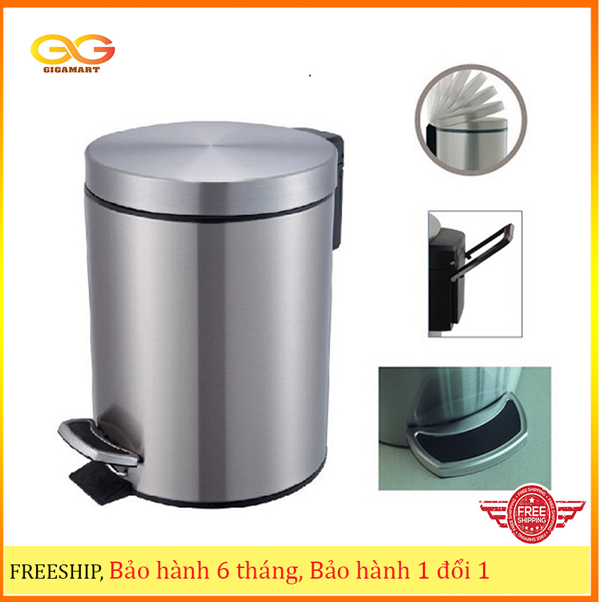 THÙNG RÁC TRÒN INOX ĐẠP CHÂN VINAMOP – VNTB50