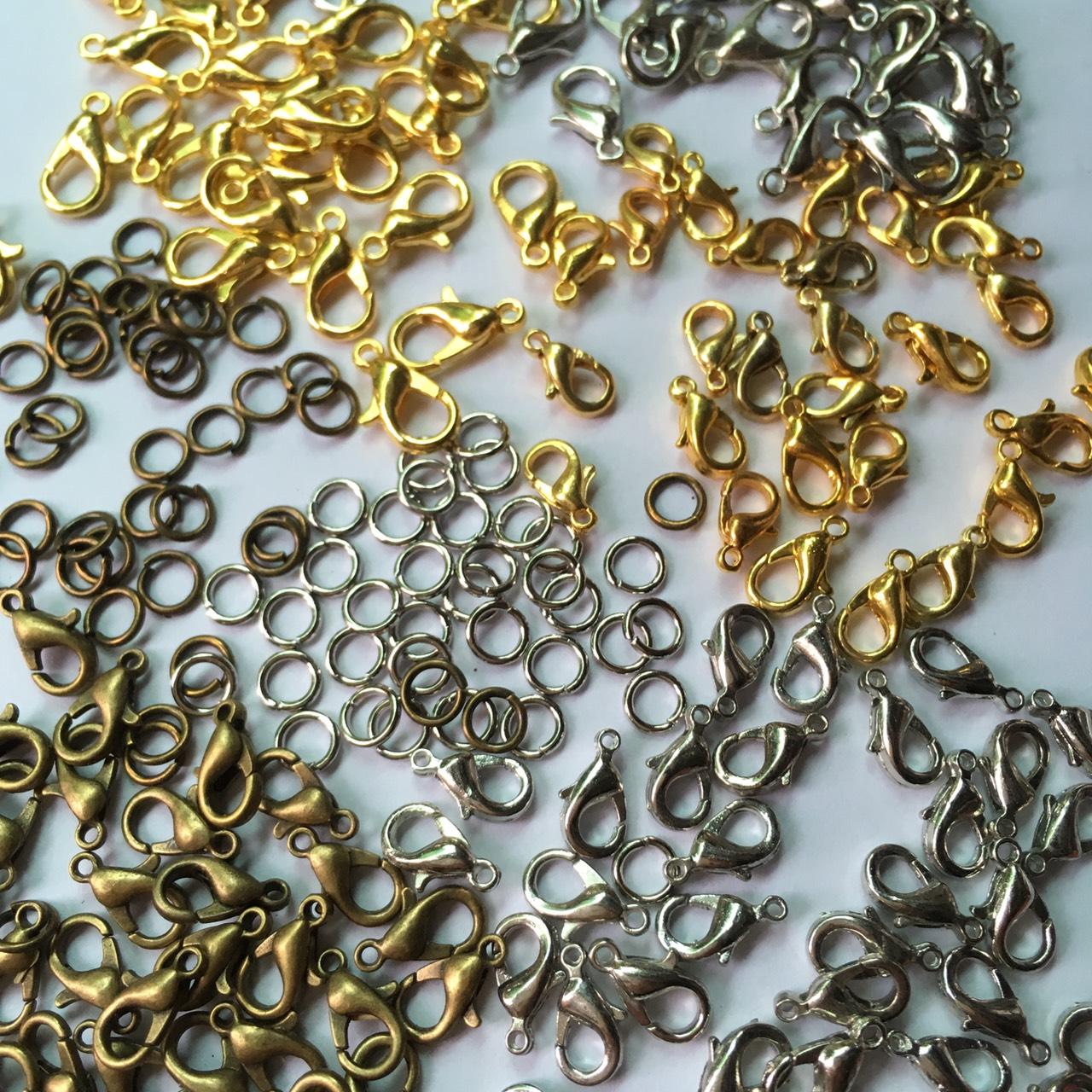 Móc càng cua nhỏ 1cm loại tốt kèm khoen tròn