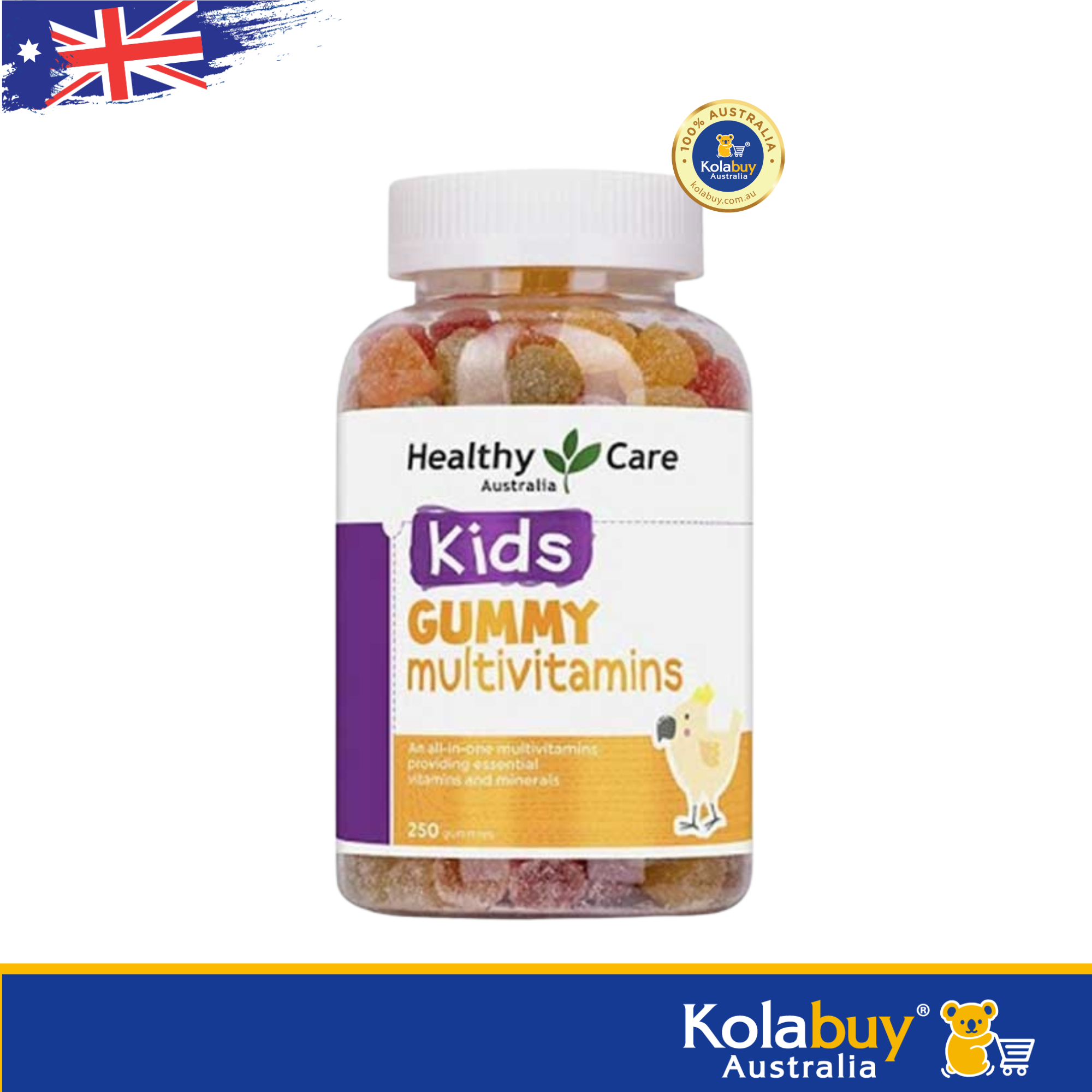 Kẹo dẻo Bổ sung Vitamin tổng hợp cho bé Healthy Care Gummy Multivitamin 250 viên