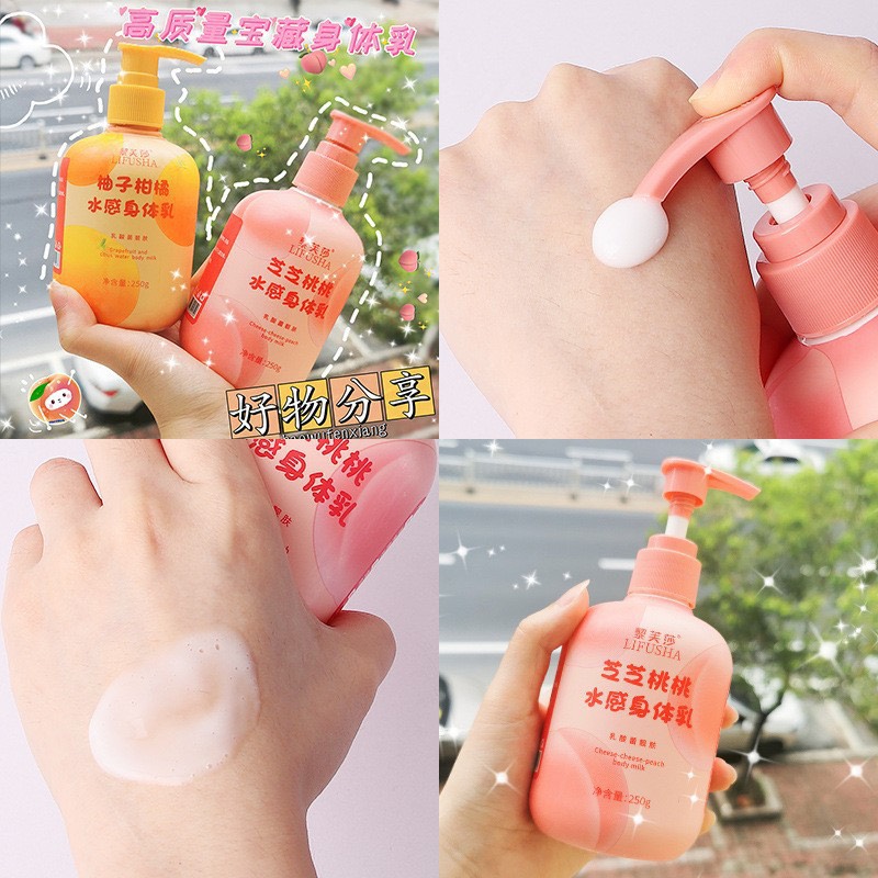 Dưỡng thể Lotion TRÁI CÂY 250ml Lifusha nâng tông trắng hồng ẩm mượt nội địa sỉ rẻ SKINCARE WE Store