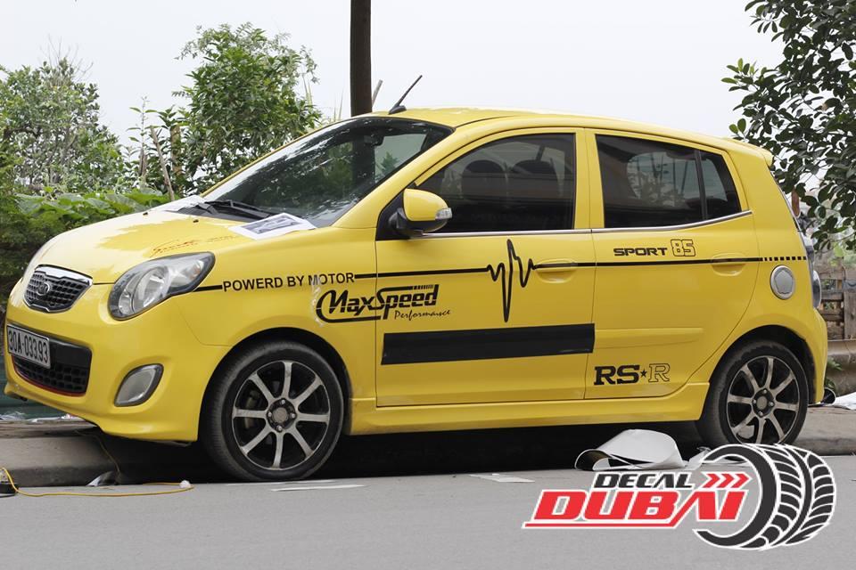 Tem dán sườn xe kia morning