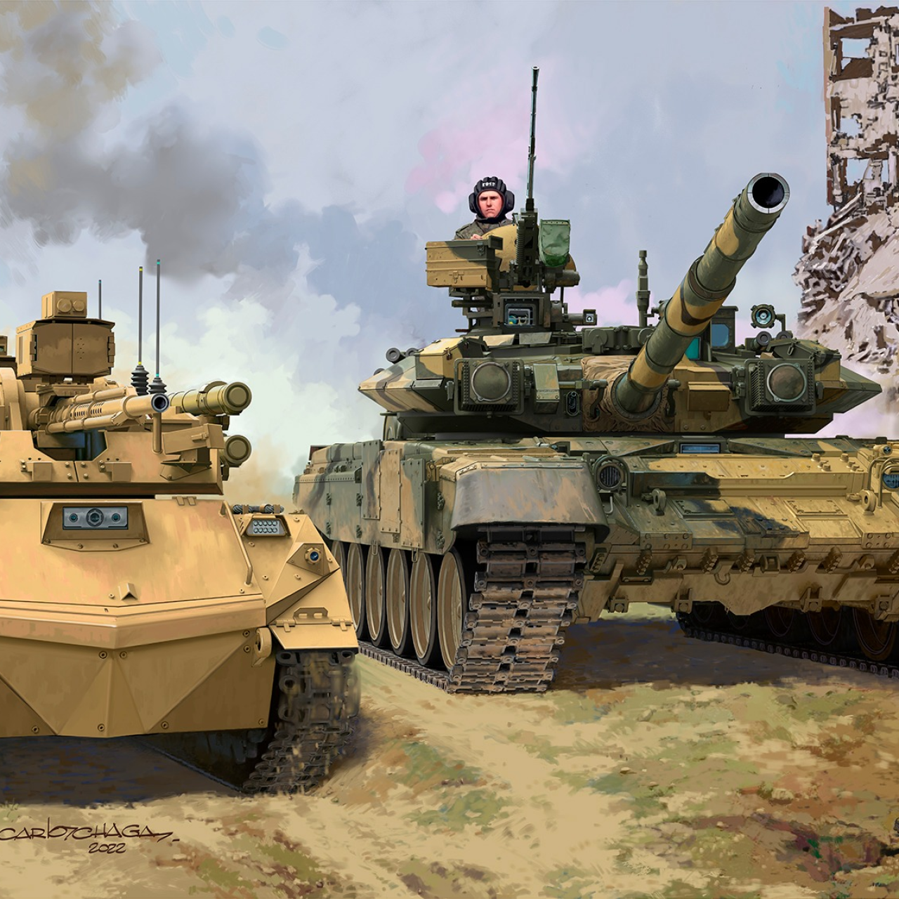 Amusing hobby | bộ kit mô hình xe tăng t90-a & robot tự hành ural 9 | tỷ lệ : 1/35 | mô hình quân sự | mô hình quân đội