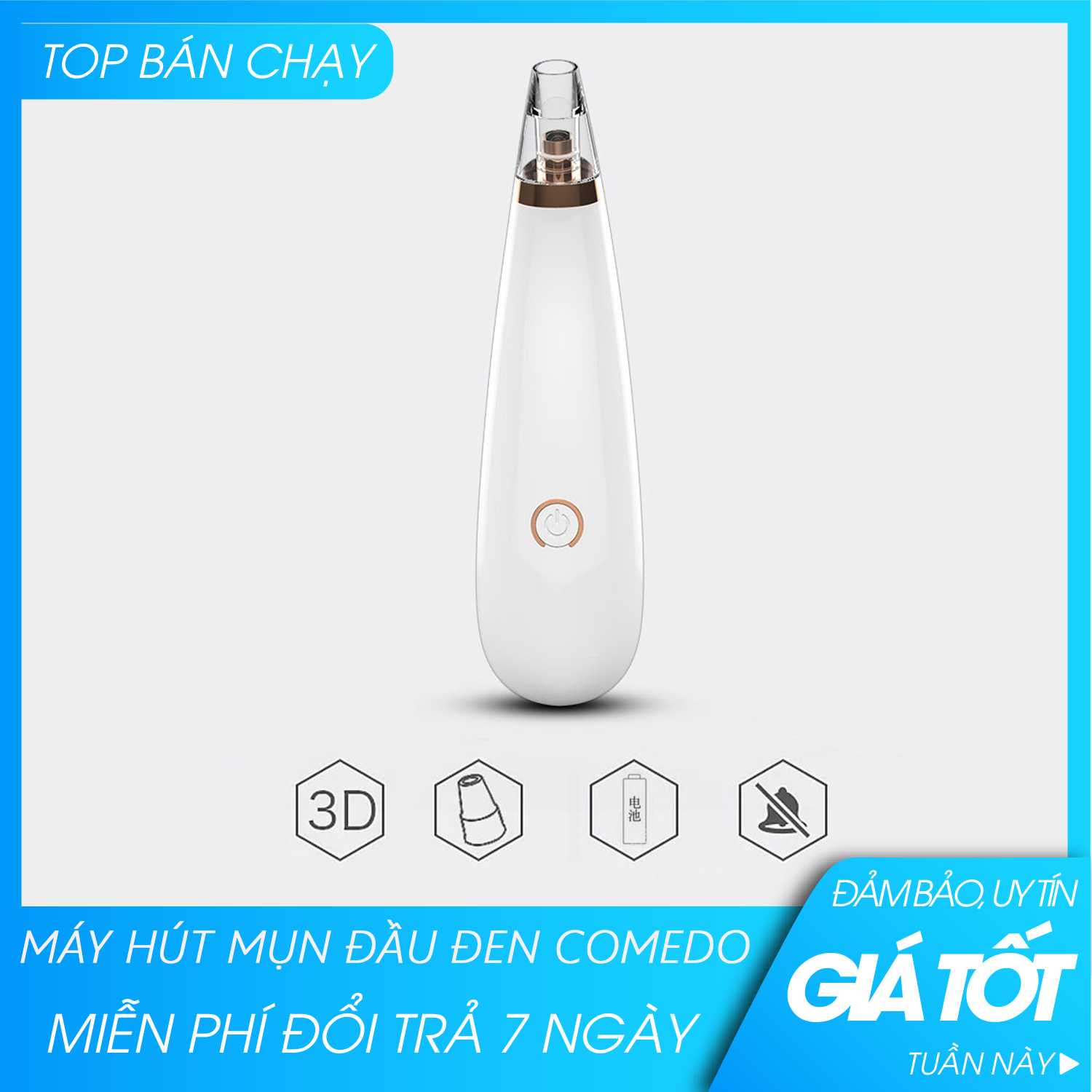 ( BẢO HÀNH UY TÍN) Máy hút mụn đầu đen - mụn cám, chăm sóc da mặt cao cấp COMEDO SUCTION- Máy hút mụn đầu đen mini- máy hút mụn đầu đen tốt - Hỗ trợ đổi trả 7 ngày