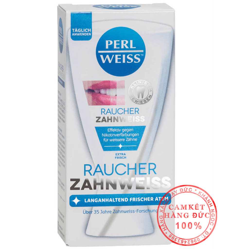 Kem đánh răng Perlweiss Raucher Perl weiss - Hàng Đức 100%