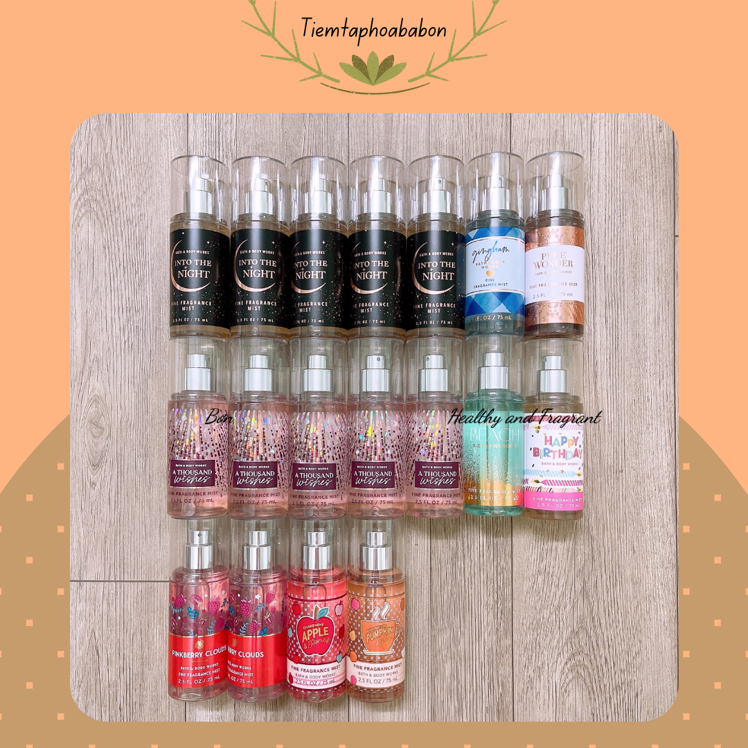 /bill us - part i/ xịt thơm toàn thân 🍊 🍊 travel size 🍊 75ml 🍊 bath&body works 🍊 nhiều mùi 🍊