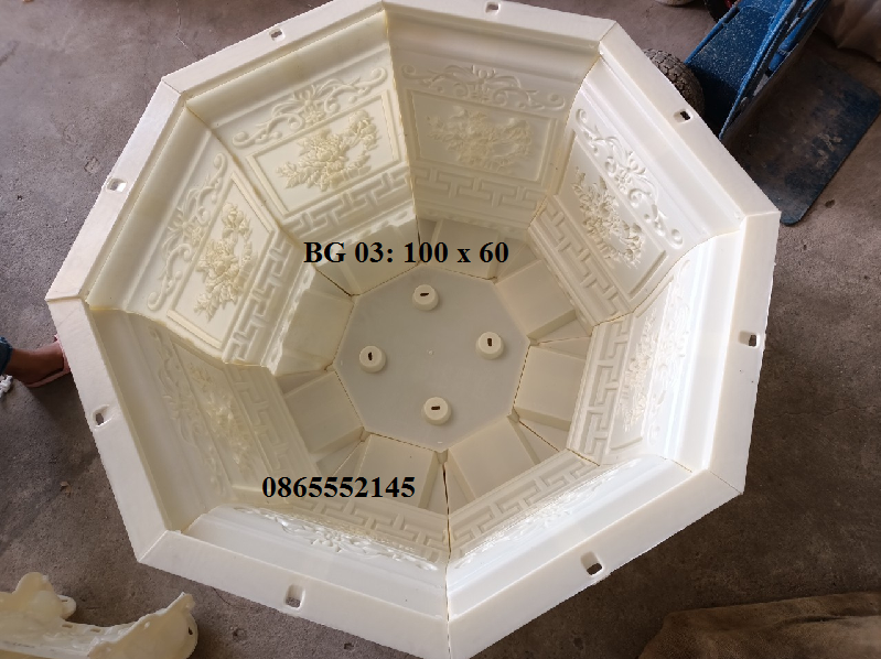 Khuôn  đổ chậu hoa bát giác mẫu đơn, khuôn nhựa đúc chậu hoa bát giác mẫu đơn miệng rộng 1M