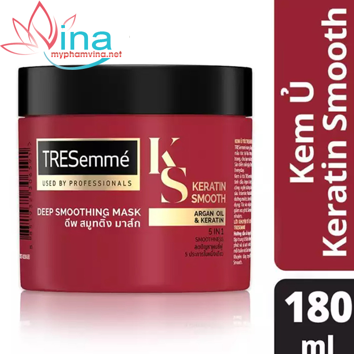Kem ủ tóc tresemme keratin smooth vào nếp suôn mượt