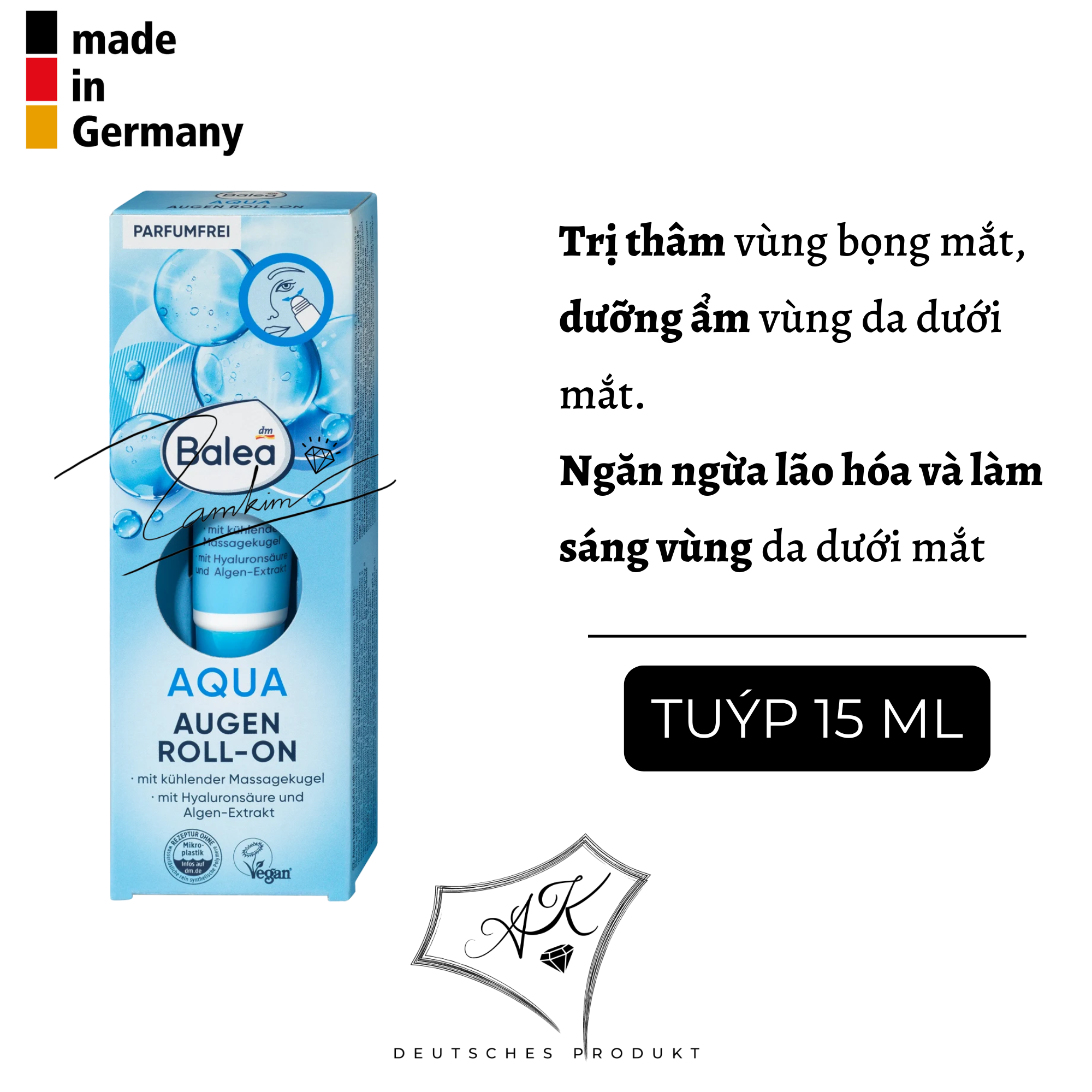 Lăn dưỡng mắt balea - đức - 15ml