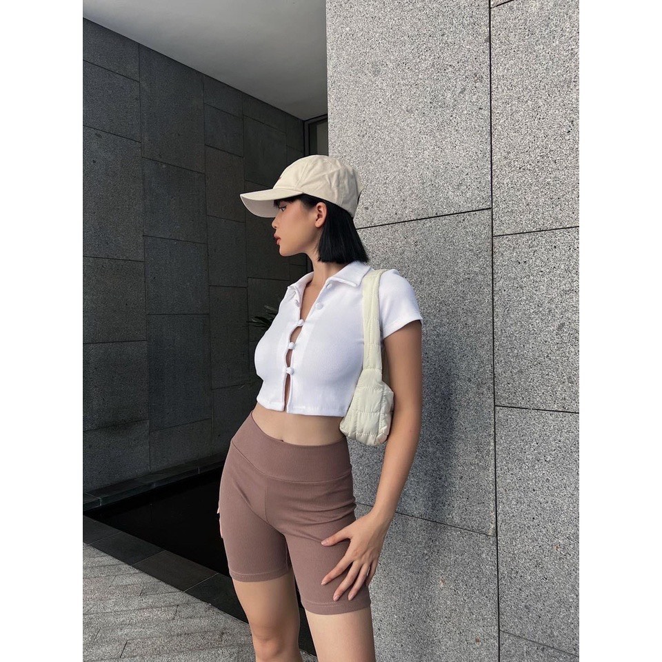 Sét 3 quần legging đùi chất cotton tăm dày dặn tôn dáng