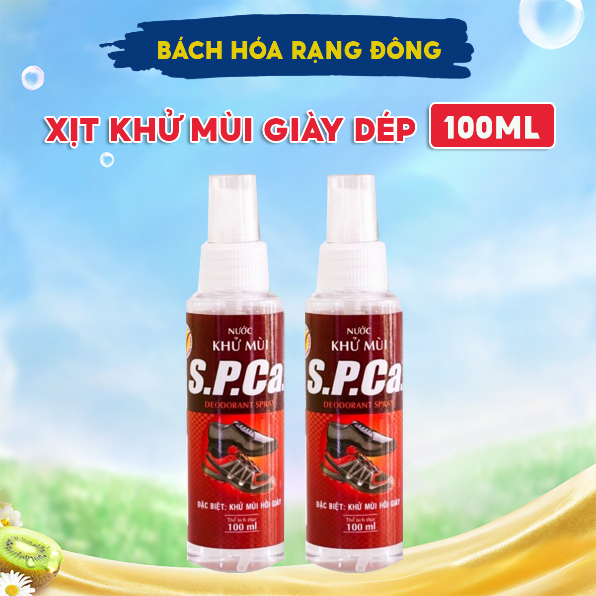 Xịt Khử Mùi Giày SPCa 100ml Giúp Chống Hôi Chân, Diệt Khuẩn Hiệu Quả Đến 24h