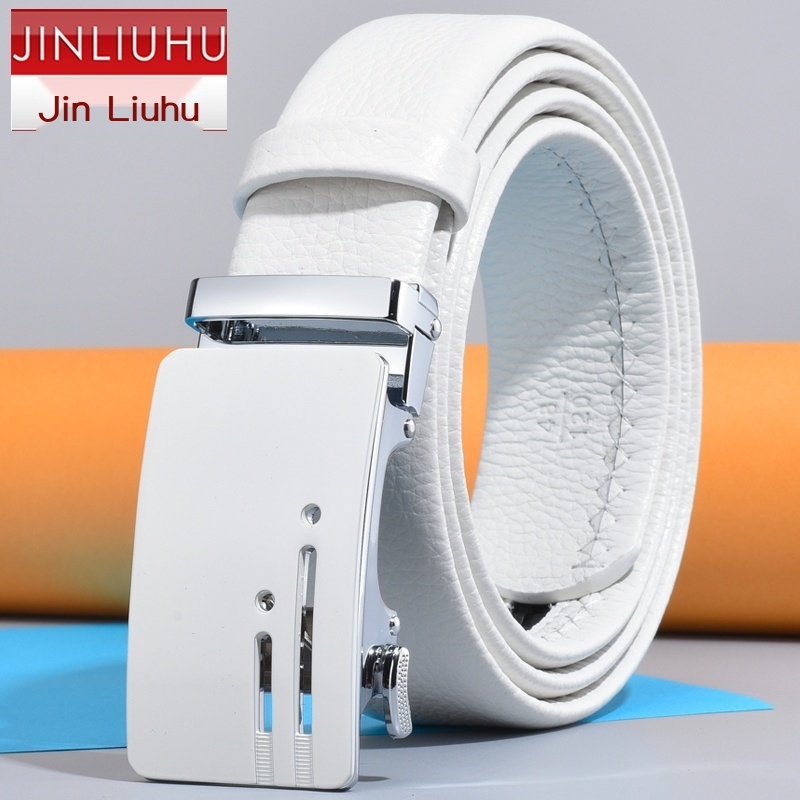 Korea original J.LINDEBERG Fairliarˉ PXGˉ DESCENTE ˉ Malbonˉ MARK LONA PINGˉPEARLY GATES▽┇ Thắt lưng nam dây nịt khóa tự động da thật trắng da bò lớp đầu tiên thắt lưng golf xu hướng giải trí trong