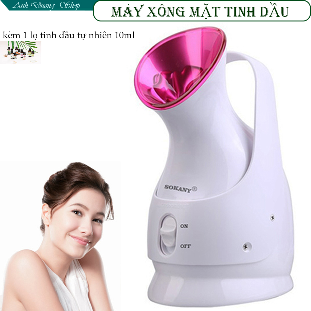 Máy Xông Hơi Mặt,,Máy Xông Mặt Thảo Dược,Thiết kế đẹp, cao cấp và sang trọng,Thư giãn, điều hòa làn da.Kích thích tăng cường tuần hoàn máu dưới da.tặng 1 lọ tinh dầu 10ml