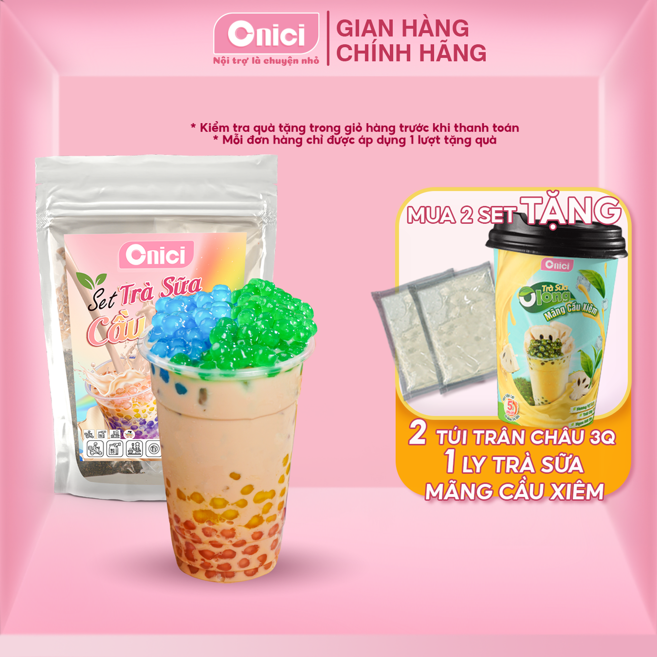  Set trà sữa cầu vồng Bếp Của Mẹ ONICI nguyên liệu nấu 30-35 ly 