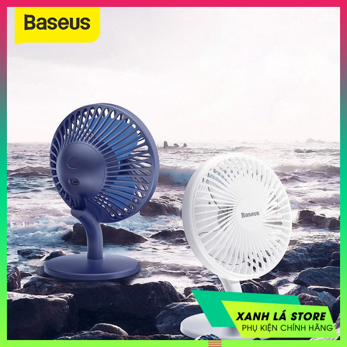 Quạt mini để bàn baseus ocean fan (pin sạc 2000mah, 3 mức tốc độ - mini usb rechargeable air cooling fan clip desk fan)