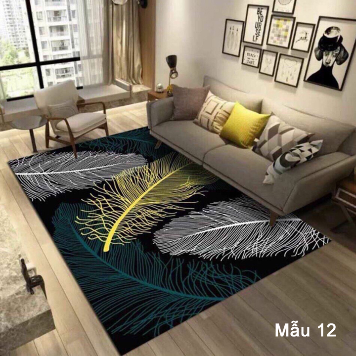 THẢM SÀN HÌNH LÔNG GÀ XANH HIỆN ĐẠI MẪU 12