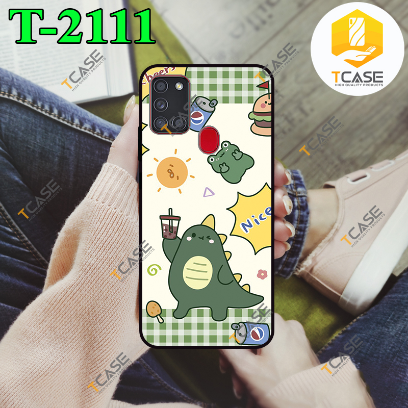 Ốp lưng samsung galaxy a21s in hình khủng long xanh cute phần a