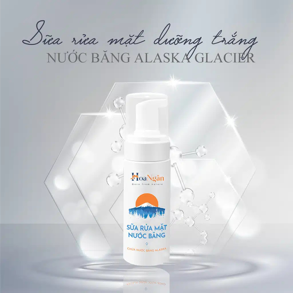 Mỹ phẩm hoa ngân_sữa rửa mặt dưỡng trắng nước băng alaska