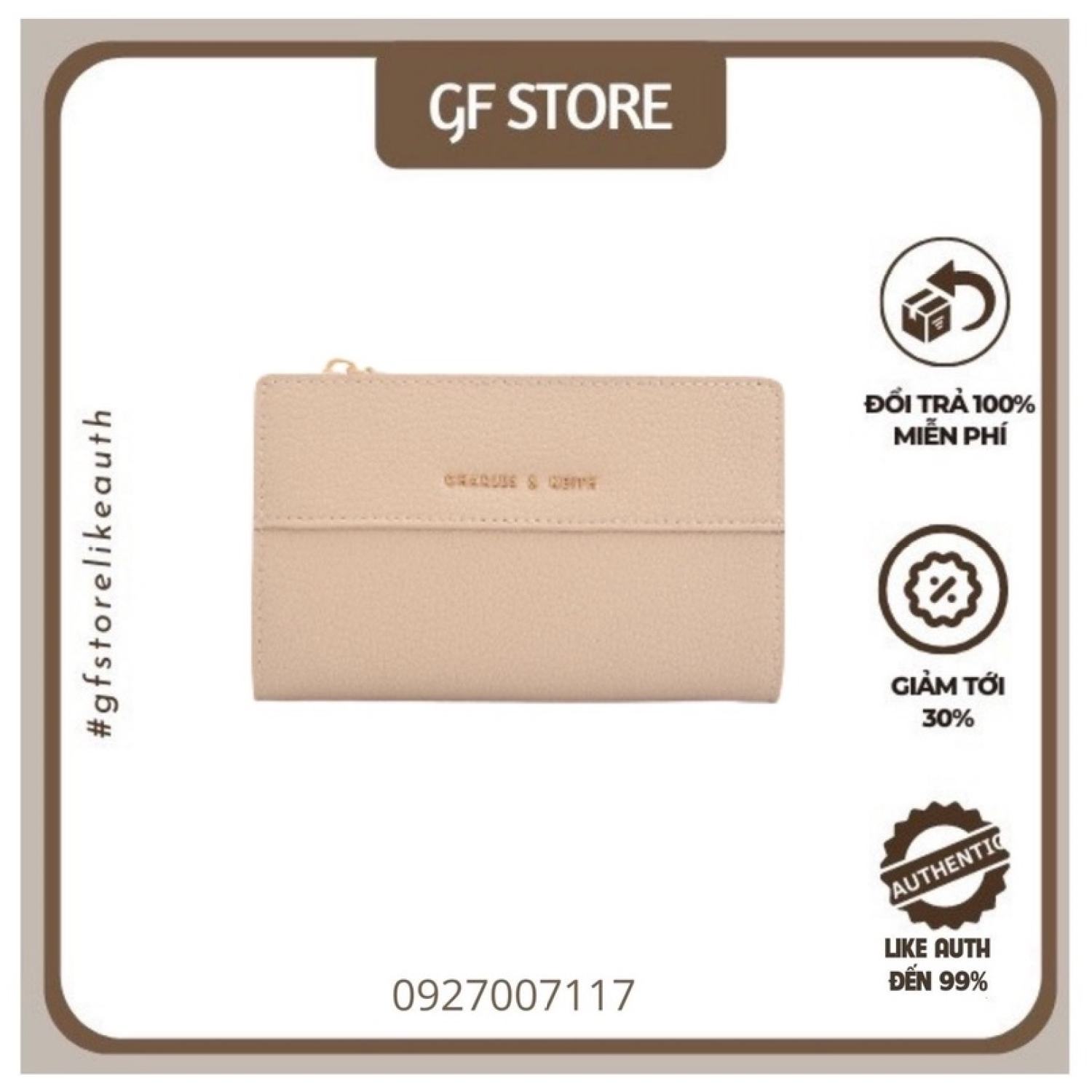 Ví nữ C.N.K gấp nút bấm mẫu mới thiết kế nhiều ngăn đựng thoải mái