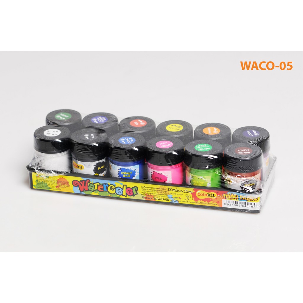 Màu nước 12 màu thiên long waco-05