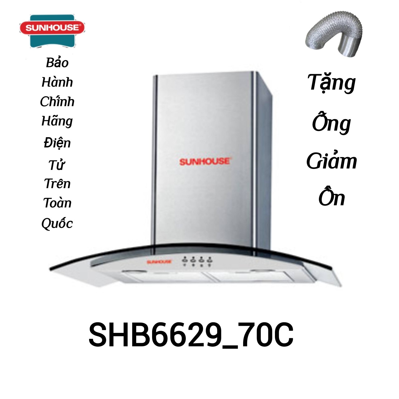 Máy Khử Mùi Kính Cong SUNHOUSE SHB6629-70C