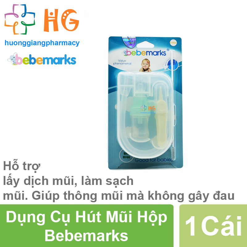 Dụng cụ hút mũi Bebemarks - Hỗ trợ lấy dịch mũi, làm sạch mũi. Giúp thông mũi mà không gây đau