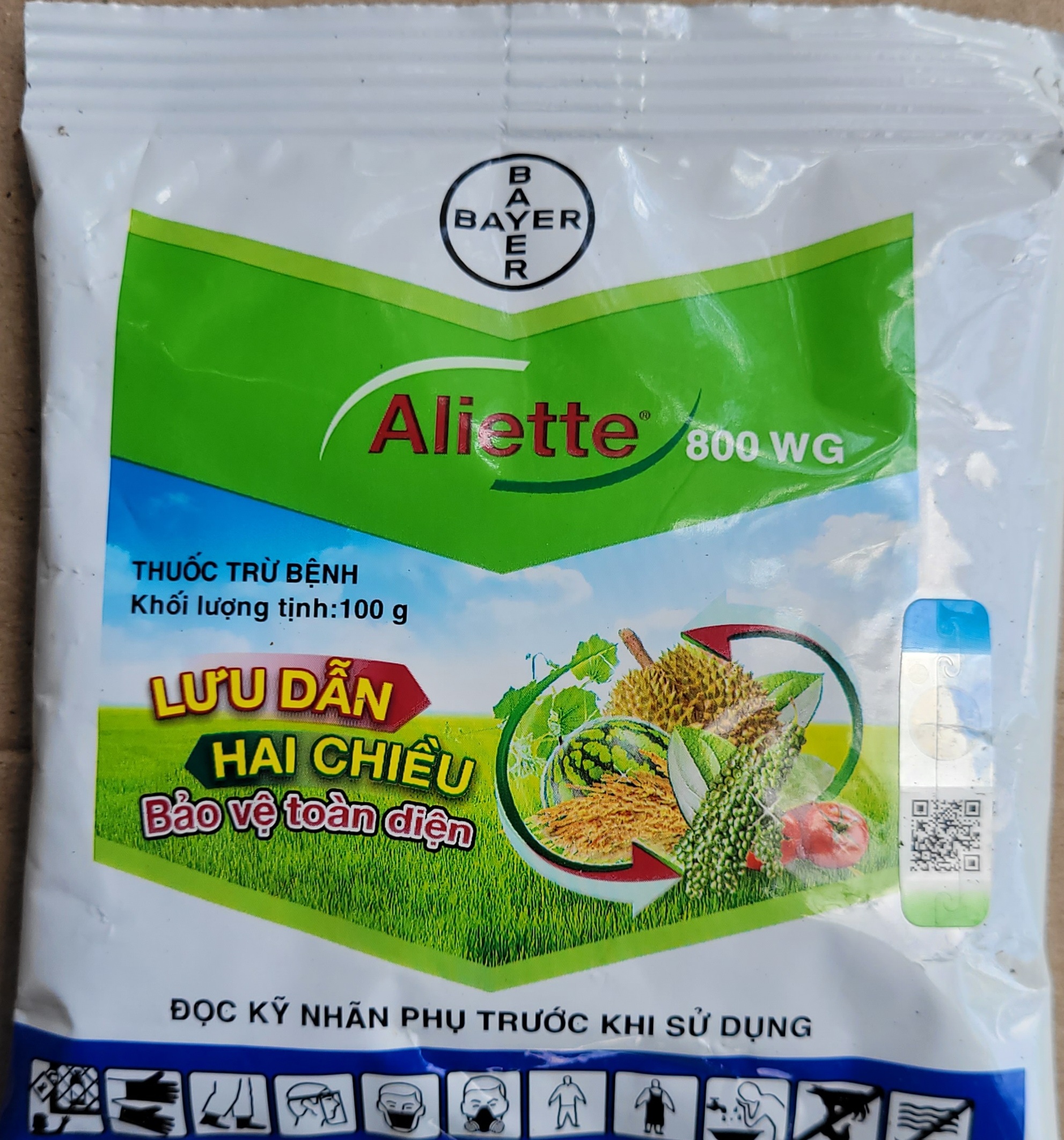 Aliette 800wg, thuốc trừ bệnh cây trồng - thối gốc, rễ cho phong lan - gói 100 gam