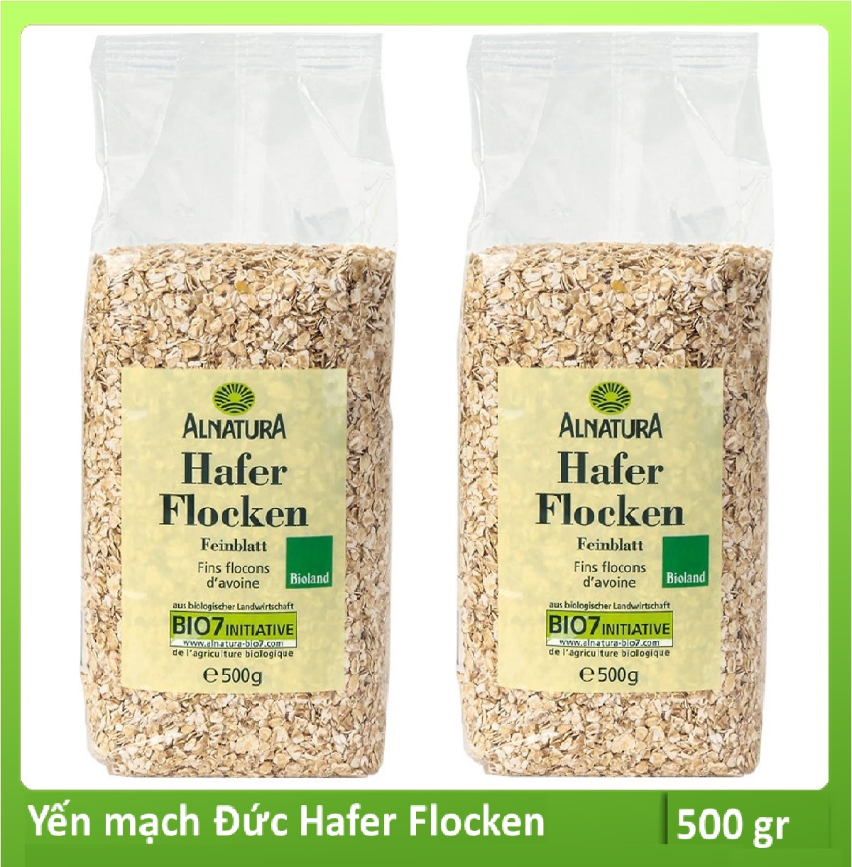 Yến mạch Đức Hafer Flocken cán mỏng túi 500g cho bé ăn dặm, giảm cân, người bị tiểu đường HuTo House