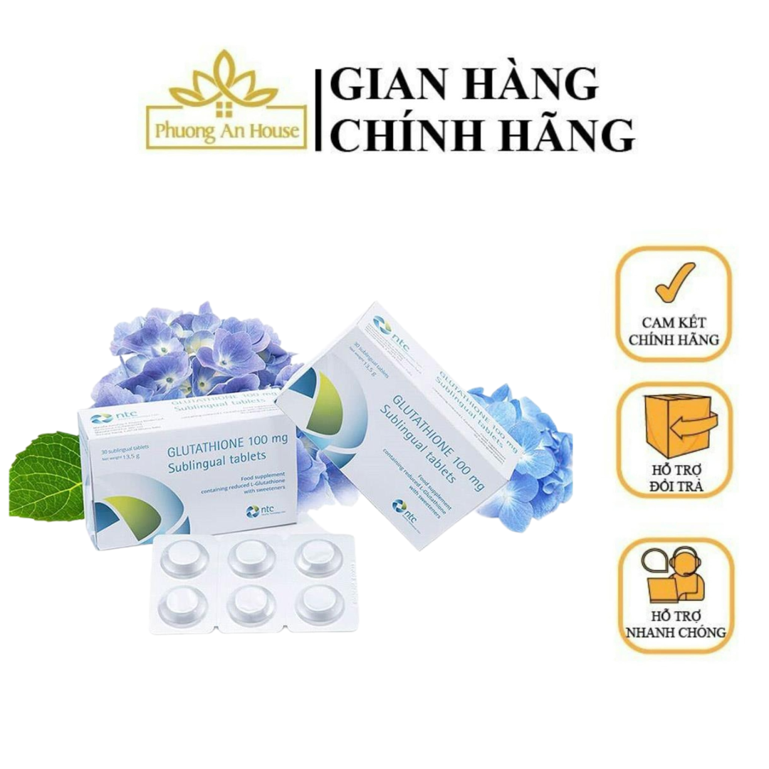 Viên ngậm hỗ trợ trắng da Glutathione 100mg Sublingual Tablets (30 viên)