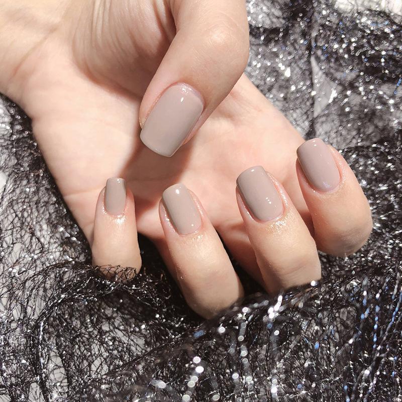 Bộ 24 móng tay giả màu xám tro