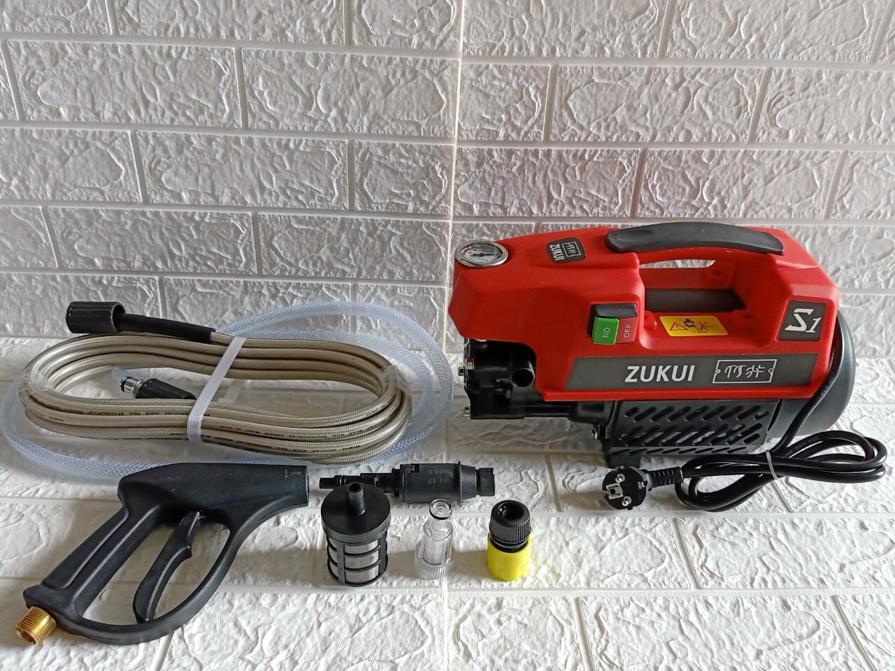 Máy rửa xe mini gia đình Zukui S1 tự động hút và ngắt nước công suất 2000W giúp rửa xe về sinh nhà cửa Tặng kèm bình tạo bọt siêu tiện lợi