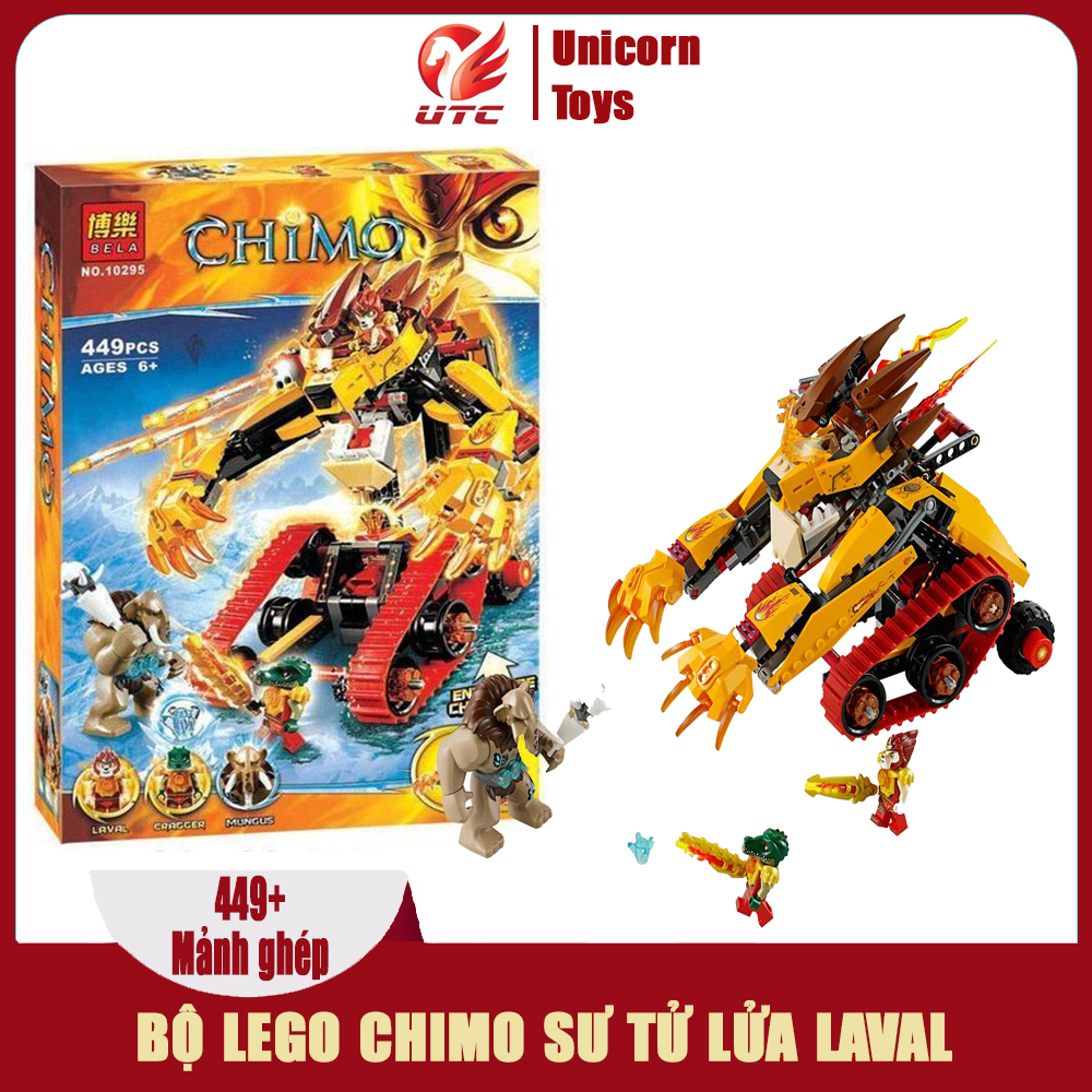 Đồ chơi trẻ em lego xếp hình CHIMO sư tử lửa Lavad (449 mảnh ghép)