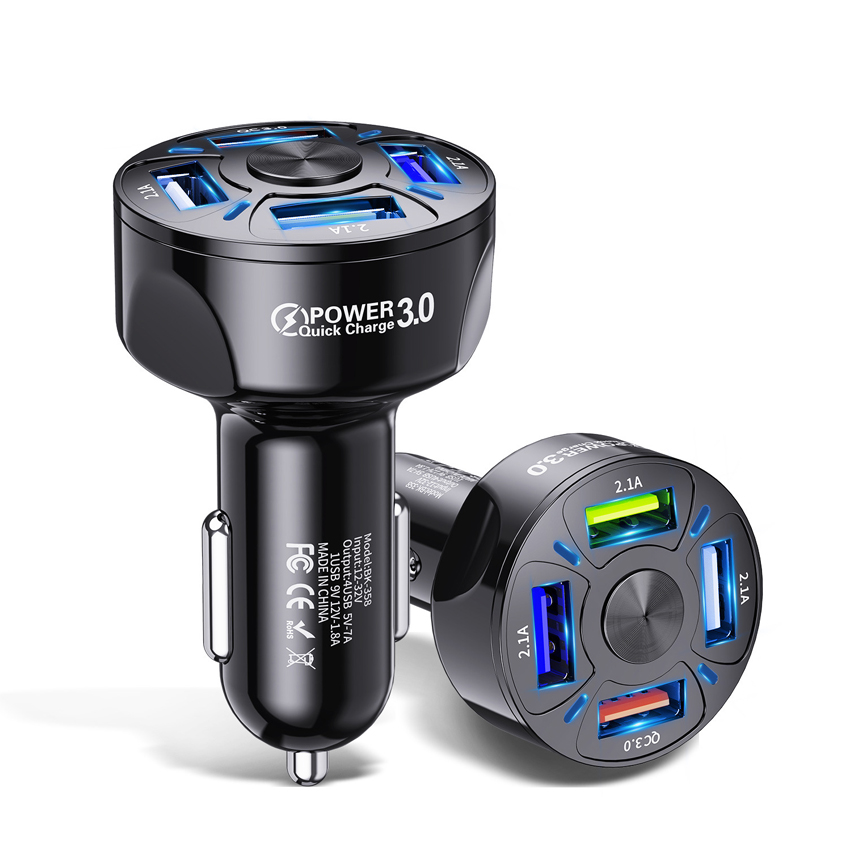 Tẩu sạc ô tô 4 cổng usb version 2