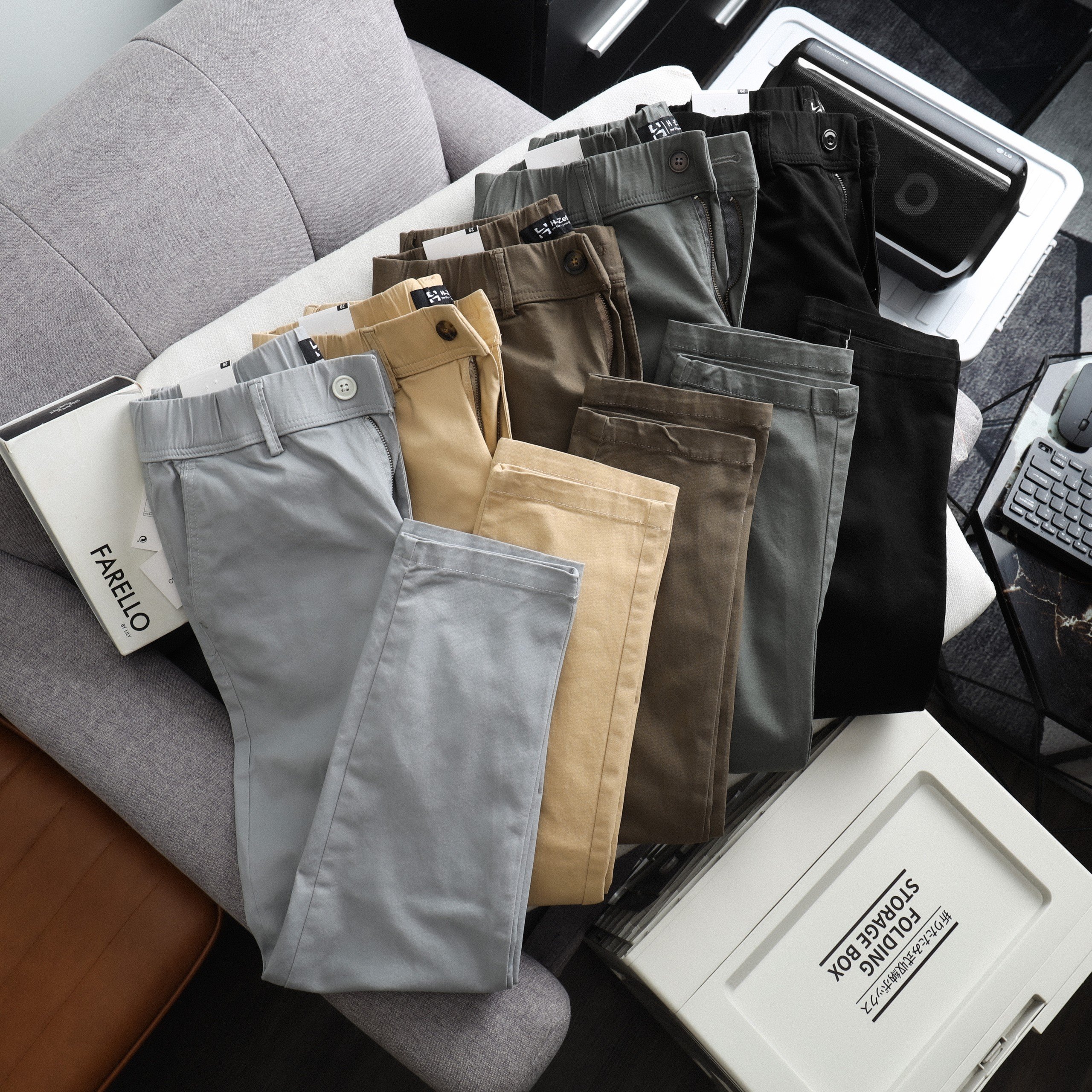 (HZ02) Quần dài kaki nam form slimfit H-ZET vải kaki cotton co giãn, đanh mịn kết hợp lưng thun