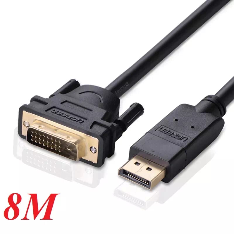 Ugreen 10224 8m màu đen cáp chuyển đổi dp sang dvi 24+1 hỗ trợ độ phân giải 1920x1203 dp103