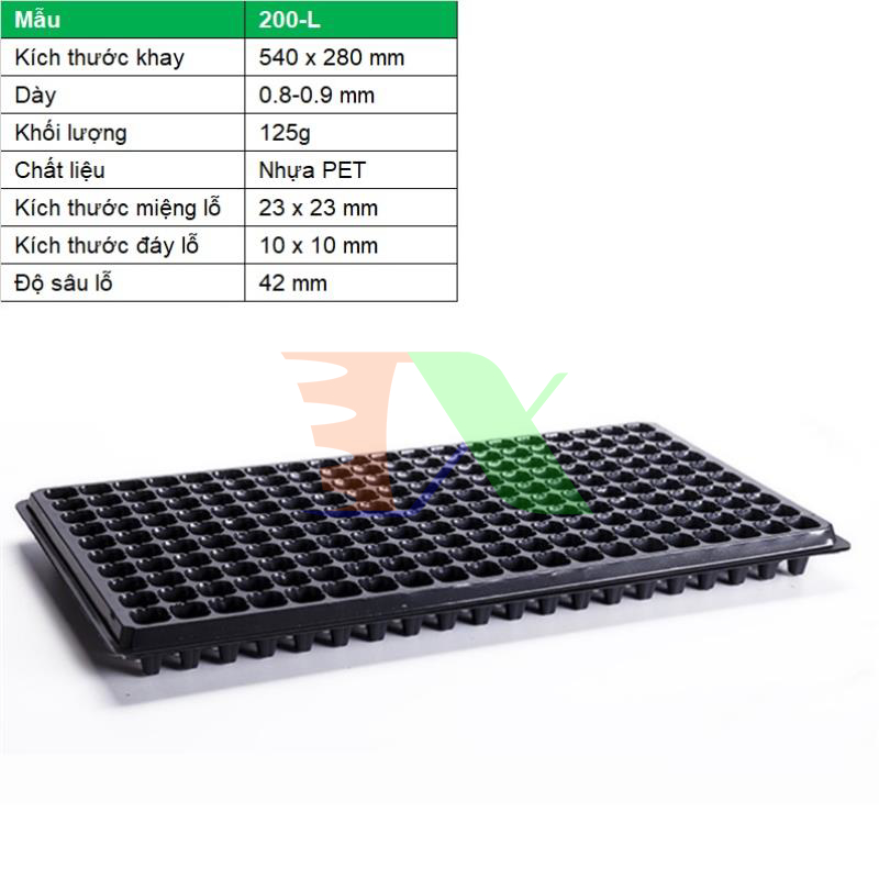 Bộ 5 Khay nhựa ươm cây 200 lỗ, Vỉ ươm hạt giống, Khay nhựa PVC ươm hạt rau hoa