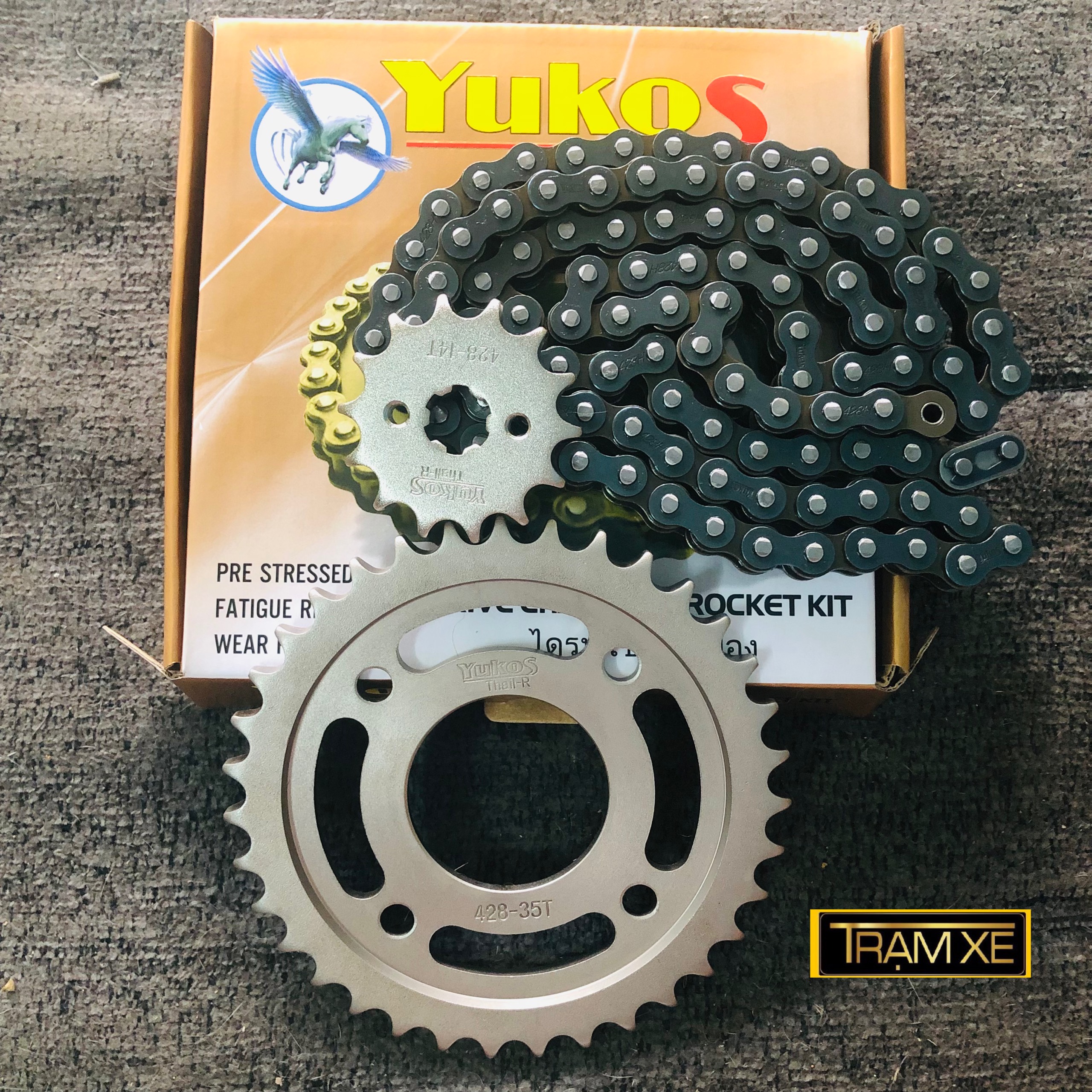 Bộ Nhông Sên Dĩa 14 - 35 dành cho xe Suzuki Axelo 125cc hàng Yukos Thái giúp tăng tốc, độ bền 25.000km