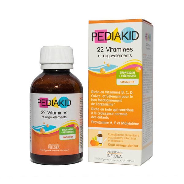 Siro bổ sung 22 vitamin và khoáng chất tổng hợp - pediakid 22 vitamines oligo elements 125ml ineldea pháp