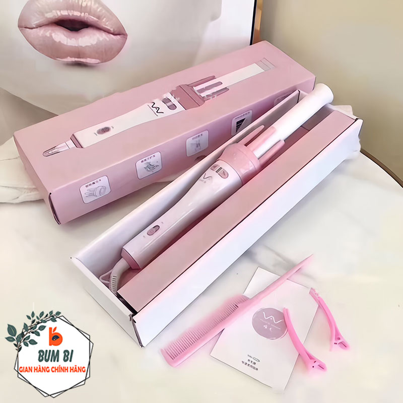 Máy Uốn Tóc Xoăn Xoay Tự Động 360 Độ Vivid Kèm Lược Và Kẹp Tóc, Máy Tạo Kiểu Tóc Uốn Sóng Lơi Tự Nhiên Tại Nhà Nhanh Chóng