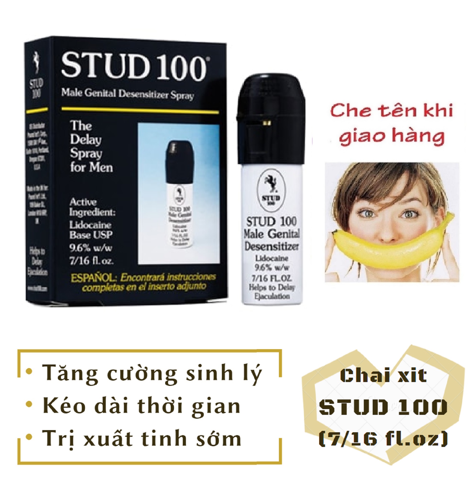 Chai xịt STUD_100 cao cấp (chai 7/16 fl.oz) nam - hàng chính hãng