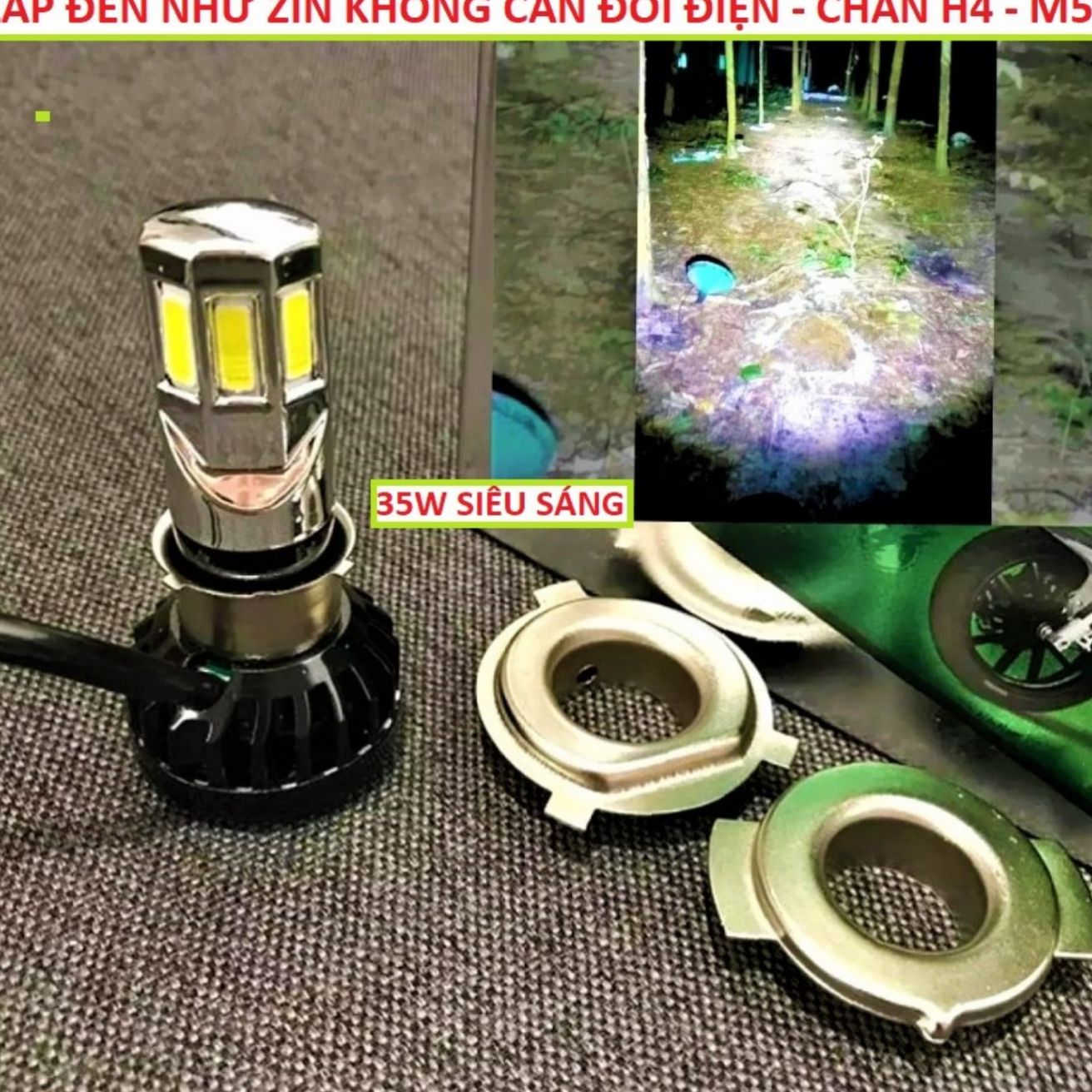 ĐÈN PHA LED APX 35W 6TIM SIÊU SÁNG XE MÁY ÔTÔ