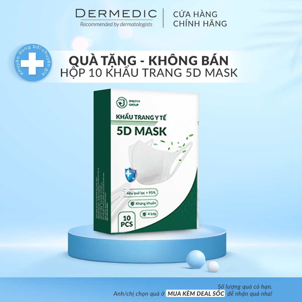 Hộp 10 cái khẩu trang y tế 5d mask