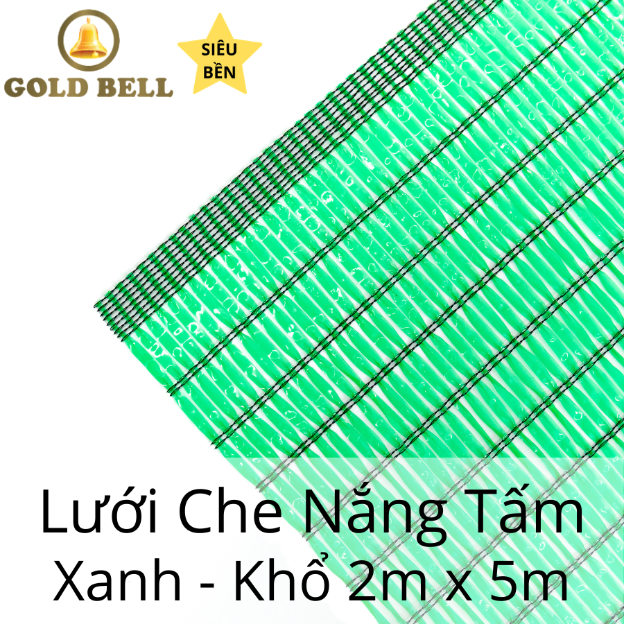Lưới che nắng Goldbell Chính Hãng khổ 2m x 5m - màu xanh