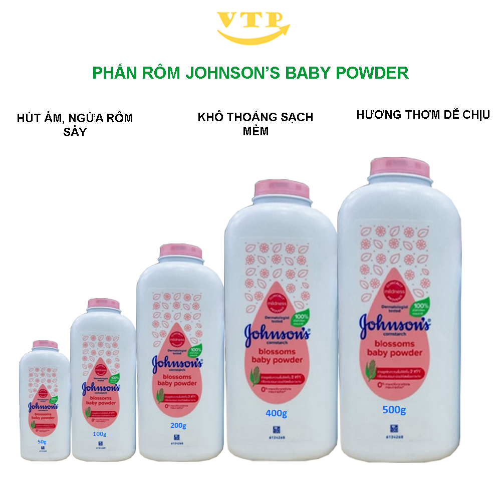 Phấn Rôm Johnson's Baby Powder 50-500g Khô Thoáng Thơm Dịu