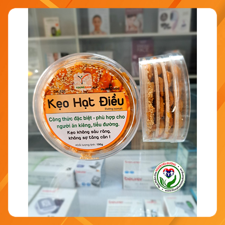 [HCM]Kẹo cho người tiểu đường ăn kiêng - kẹo hạt điều hộp 110g-190g