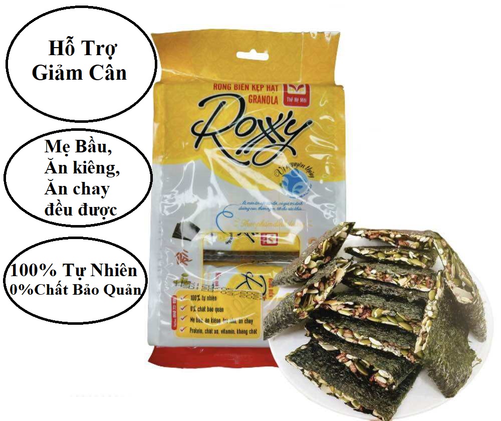 Bánh rong biển kẹp hạt Granola Roxy 135g
