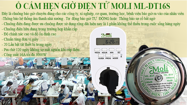 [HCM]BỘ CHUÔNG Ổ CẮM HẸN GIỜ CAO CẤP CHO XÍ NGHIỆP NHÀ XƯỞNG TRƯỜNG HỌC